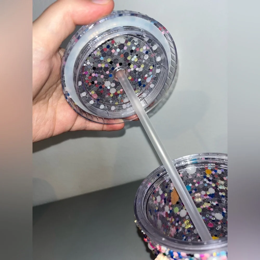 Bedazzled Shiny Bling Rhinestone Sweet Donuts Cake Lollipop Gems Multicolor Cup